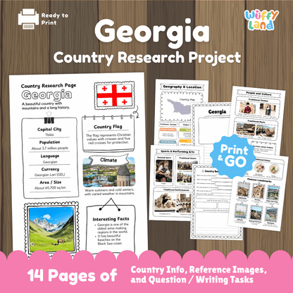 Georgia Country Research Project Worksheets and Reference Pages