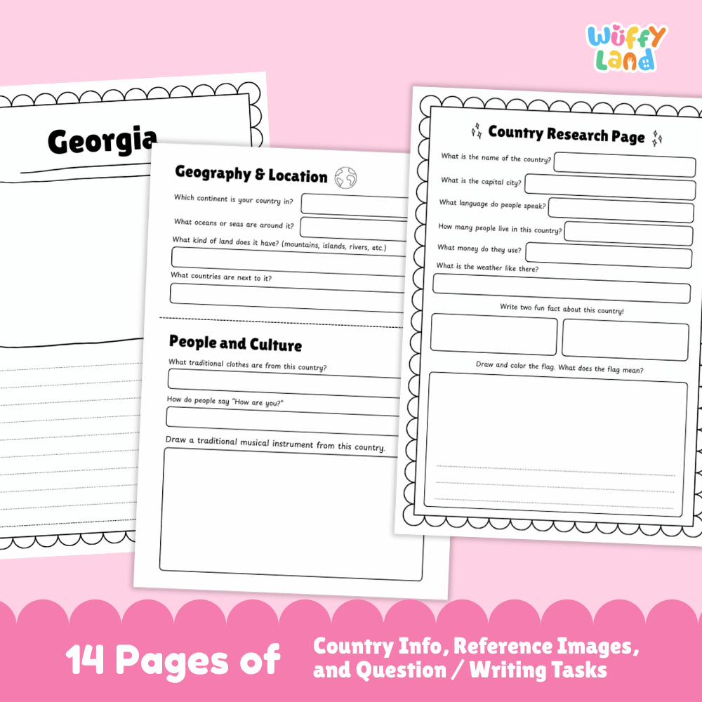 Georgia Country Research Project Worksheets and Reference Pages