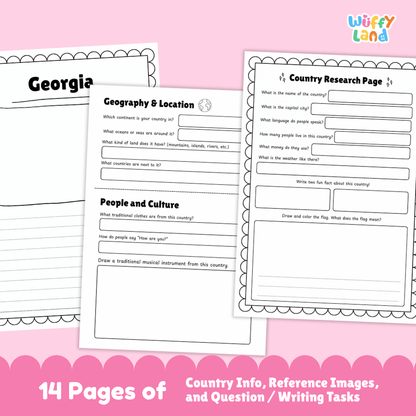 Georgia Country Research Project Worksheets and Reference Pages