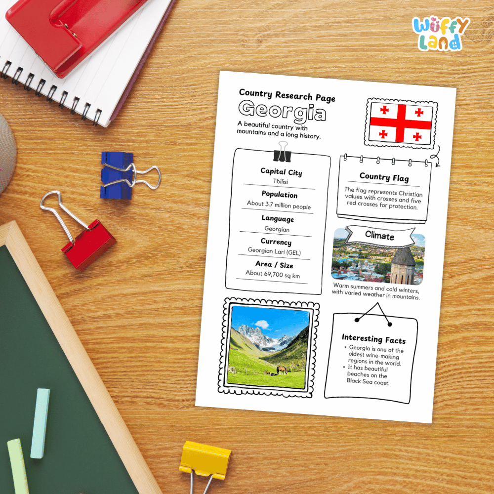 Georgia Country Research Project Worksheets and Reference Pages