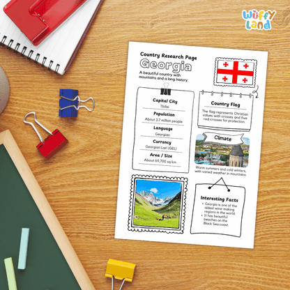 Georgia Country Research Project Worksheets and Reference Pages