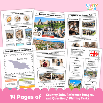 Georgia Country Research Project Worksheets and Reference Pages