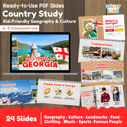 Georgia Country Study Kid Friendly Geography & Culture PDF Slides