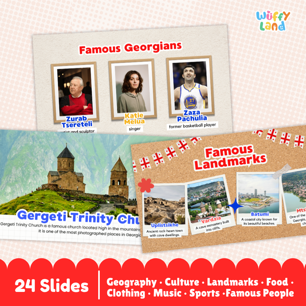 Georgia Country Study Kid Friendly Geography & Culture PDF Slides