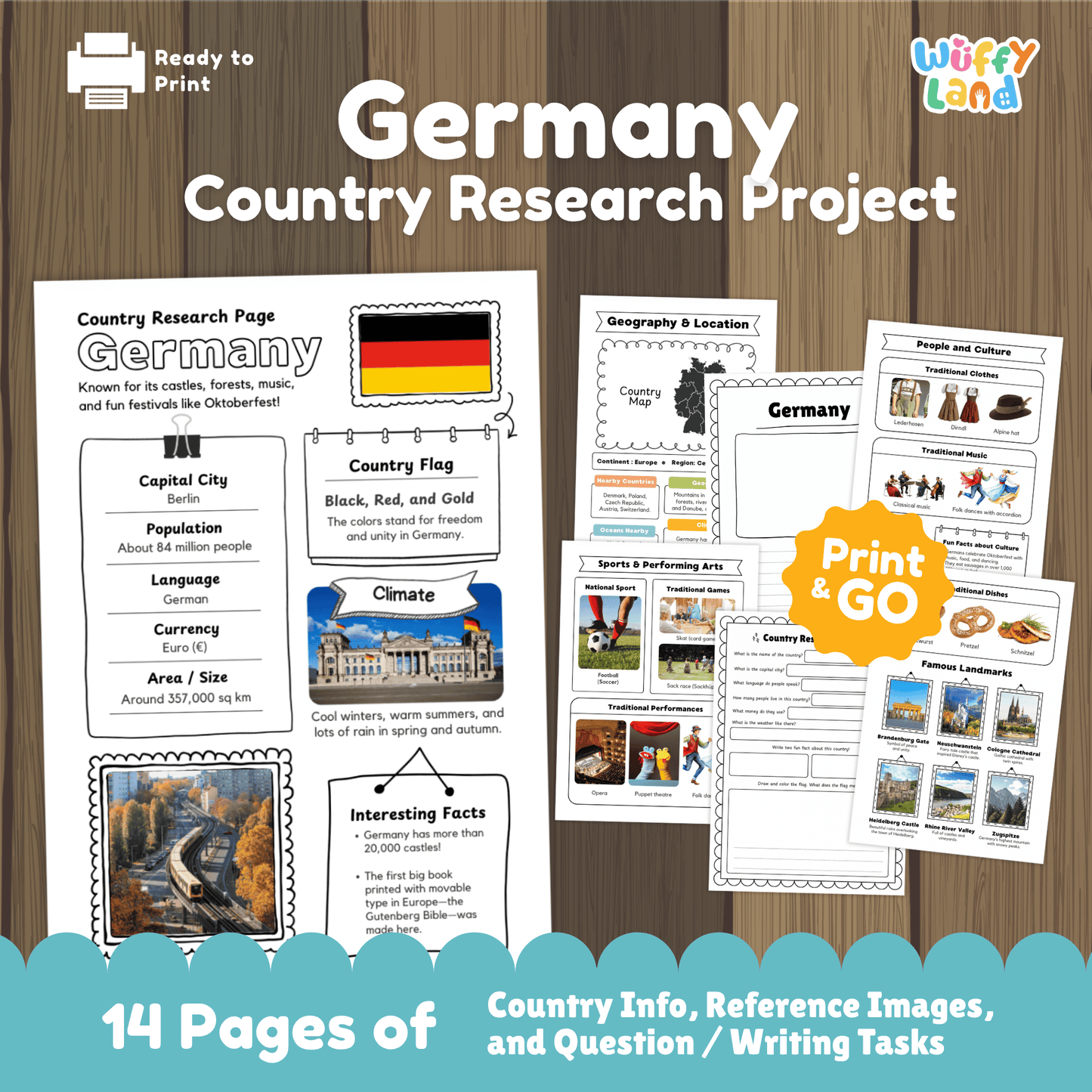 GERMANY Country Study | Geography Research Project & Printable Worksheets