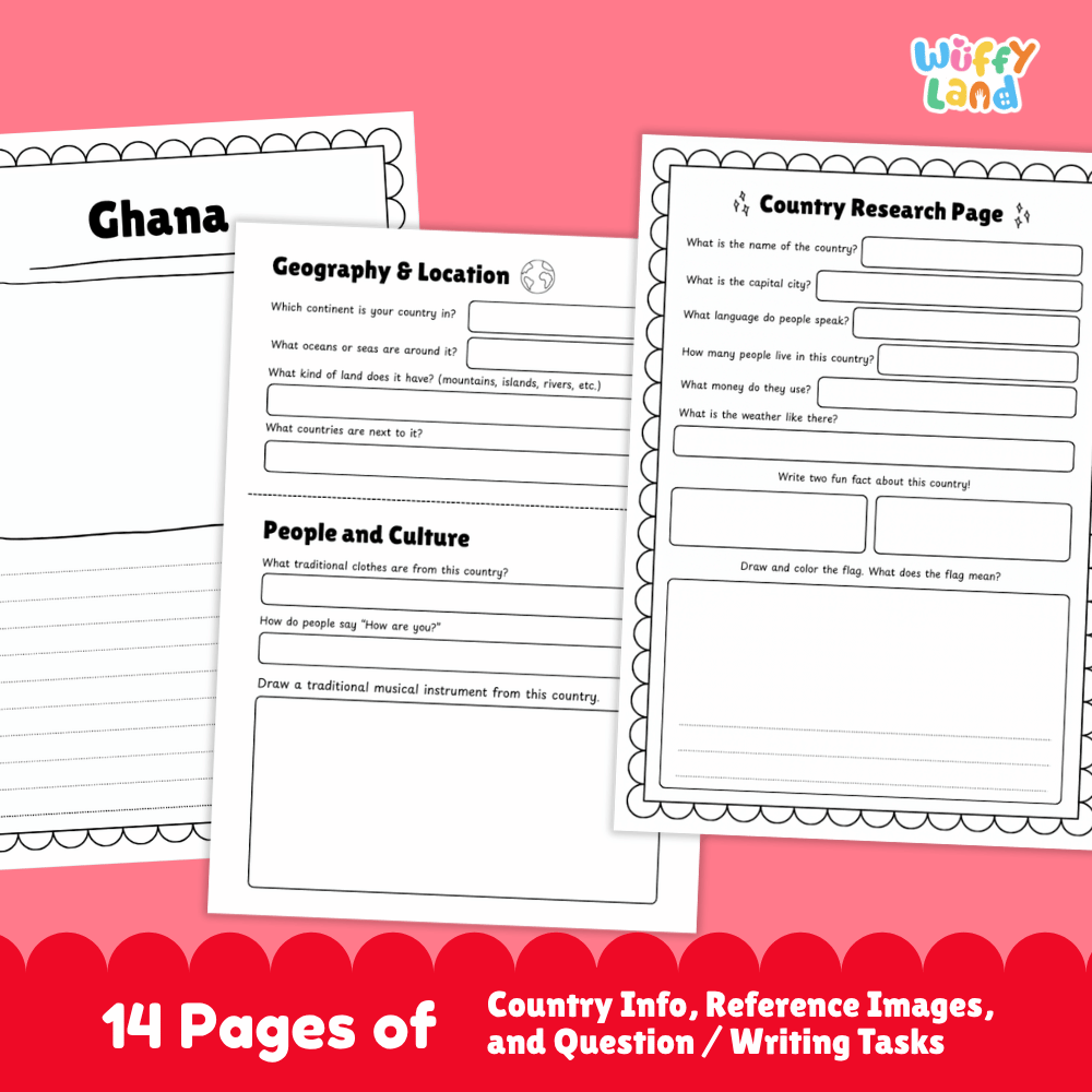 Ghana Country Research Project | Geography Worksheets and Writing Tasks