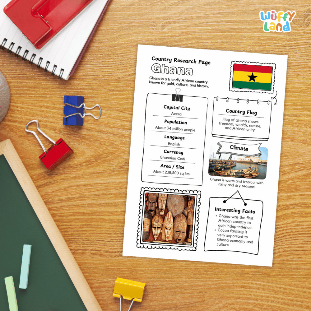 Ghana Country Research Project | Geography Worksheets and Writing Tasks