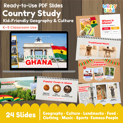 Ghana Country Study Kid Friendly Geography & Culture PDF Slides