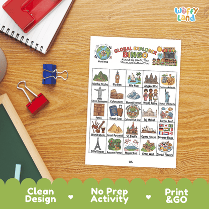 Global Explorer BINGO Games Printable World Geography Activity Cards