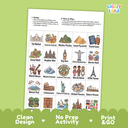 Global Explorer BINGO Games Printable World Geography Activity Cards
