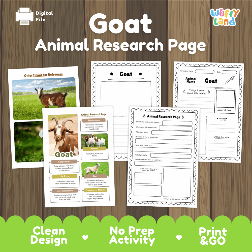 Goat Animal Research Project Graphic Organizers and Fact Sheet