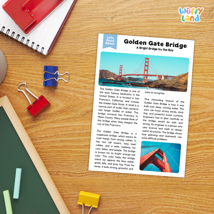 Golden Gate Bridge Landmark Reading Passage and Comprehension Questions