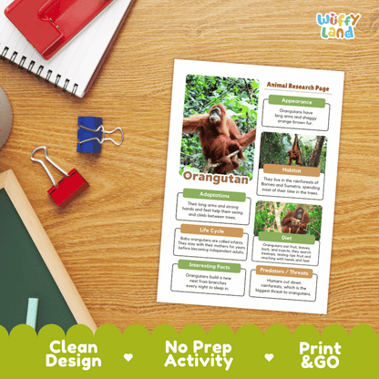 Gorilla Animal Research Project | Informational Writing & Science Worksheets