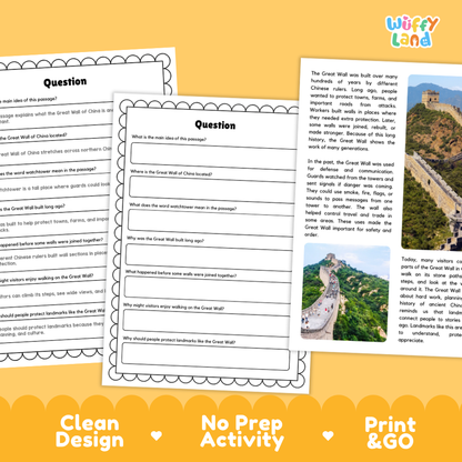 Great Wall of China Landmark Reading Passage and Comprehension Questions