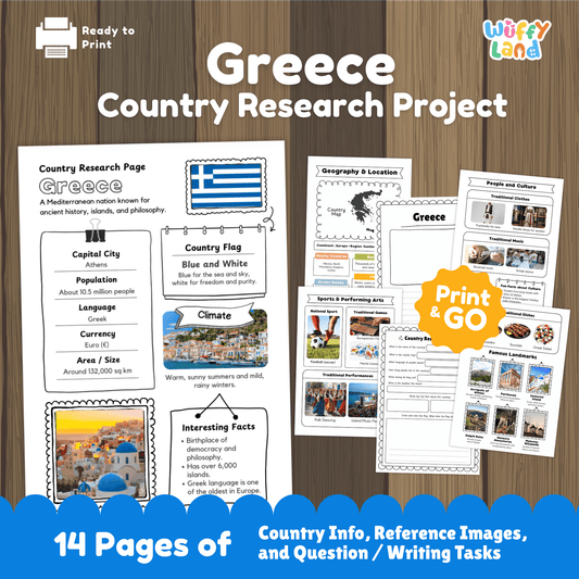 GREECE Country Study | Geography Research Project & Printable Worksheets