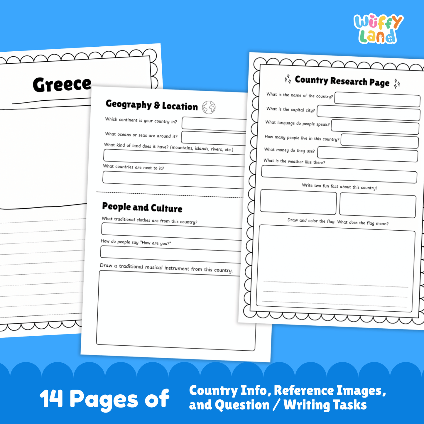 GREECE Country Study | Geography Research Project & Printable Worksheets