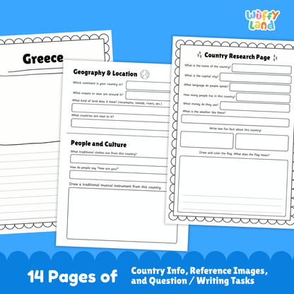 GREECE Country Study | Geography Research Project & Printable Worksheets