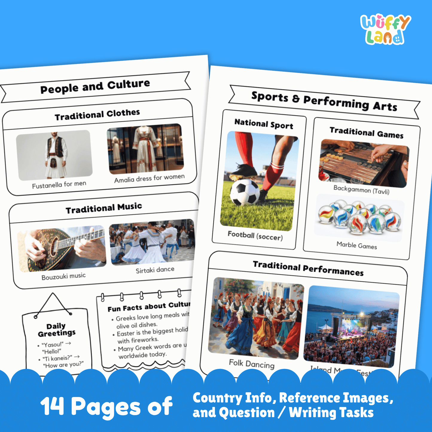 GREECE Country Study | Geography Research Project & Printable Worksheets