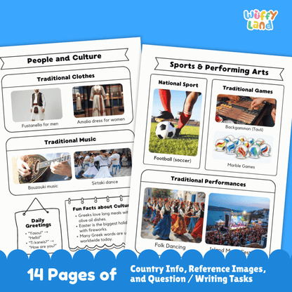 GREECE Country Study | Geography Research Project & Printable Worksheets