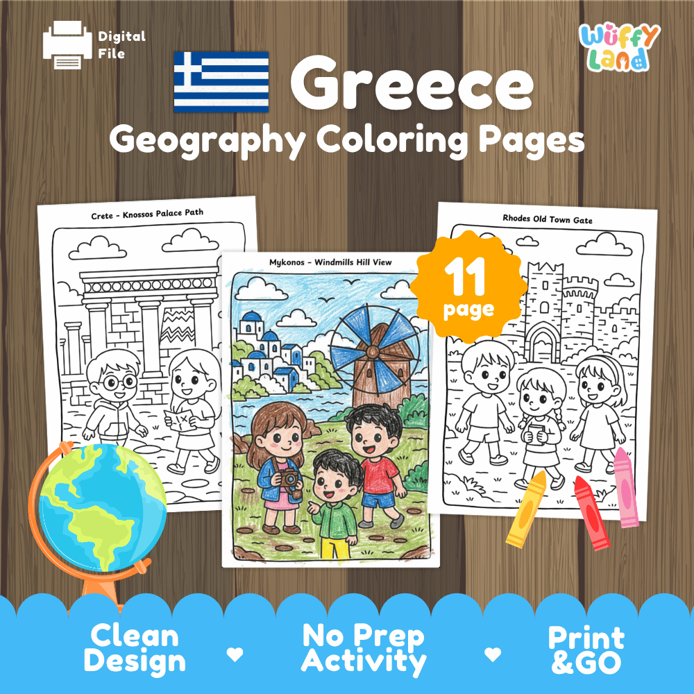 Greece Geography Coloring Pages Worksheets