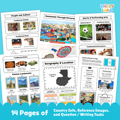 Guatemala Country Research Project Worksheets and Activity Pages