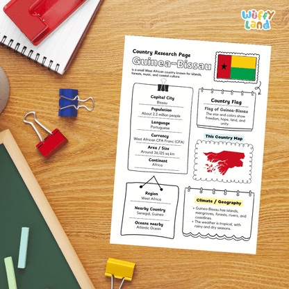 Guinea-Bissau Country Research Project Printable Worksheets and Activities