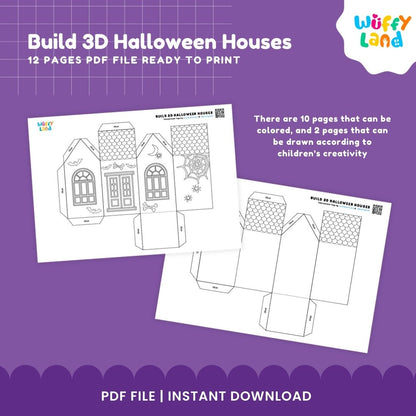 HALLOWEEN Build 3D Houses Printable - Fun DIY Halloween Craft for Kids