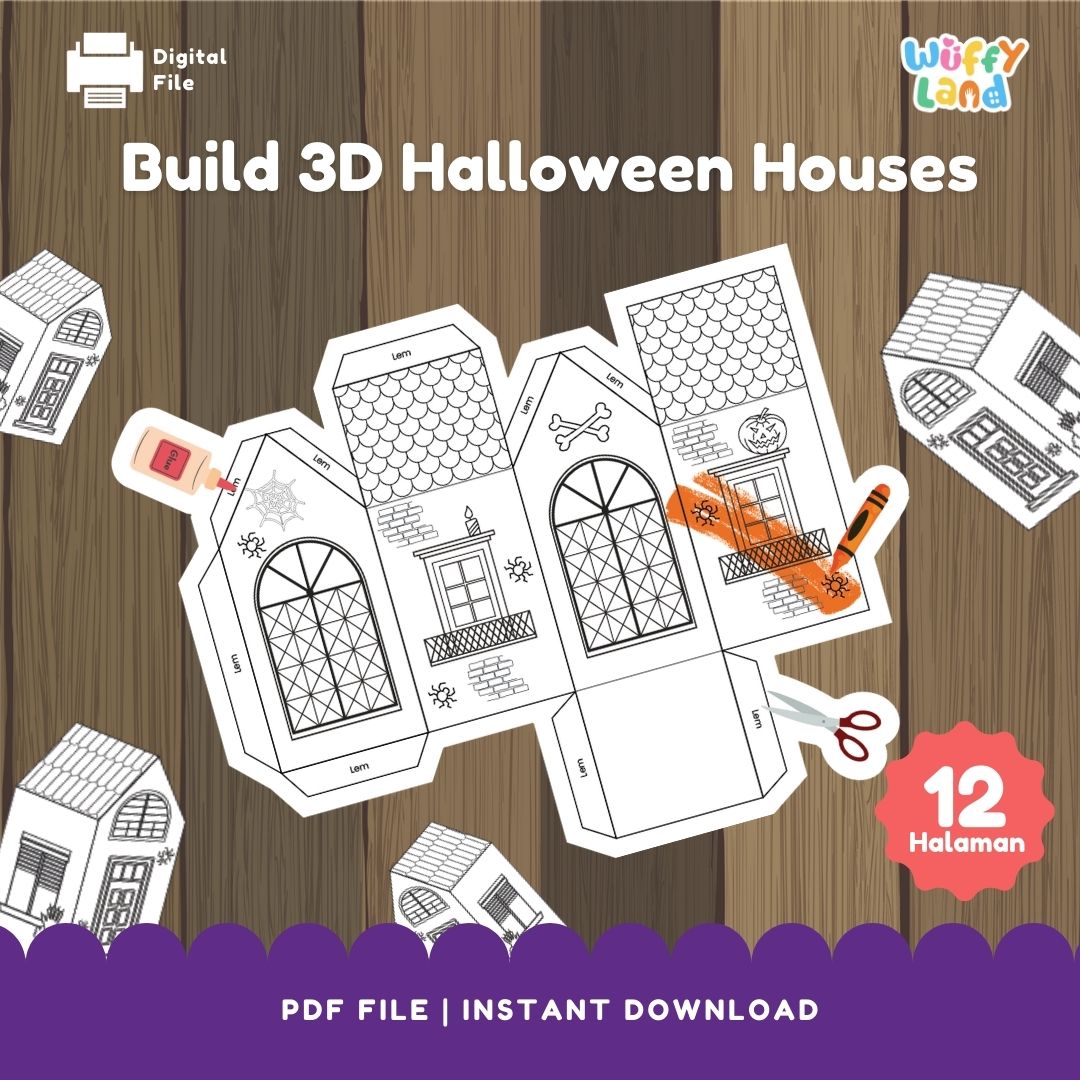 HALLOWEEN Build 3D Houses Printable - Fun DIY Halloween Craft for Kids