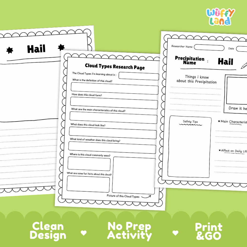 Hail Precipitation Research Page Worksheets Weather Science Activity