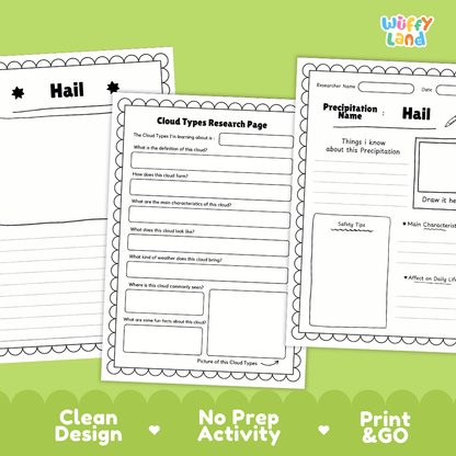 Hail Precipitation Research Page Worksheets Weather Science Activity