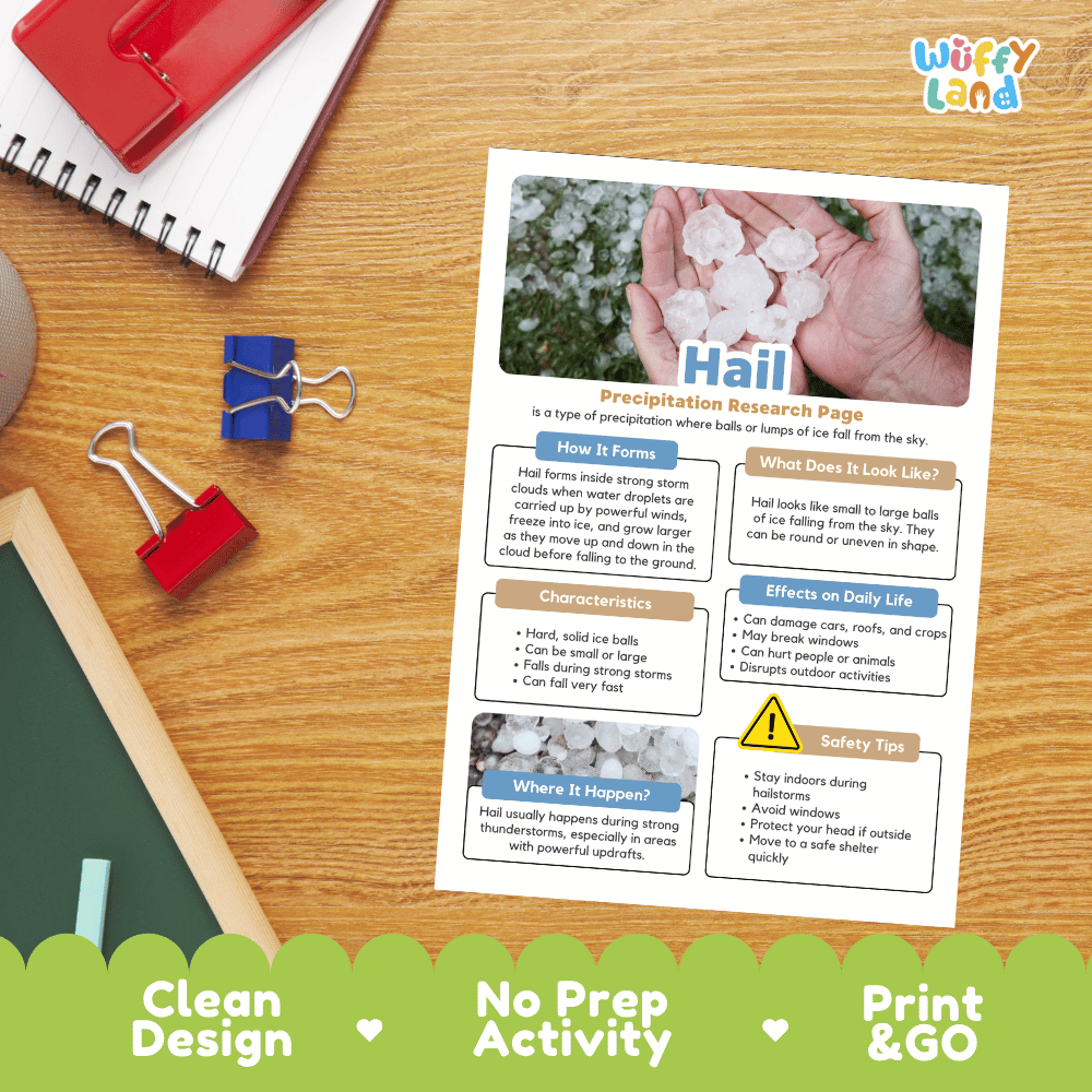 Hail Precipitation Research Page Worksheets Weather Science Activity