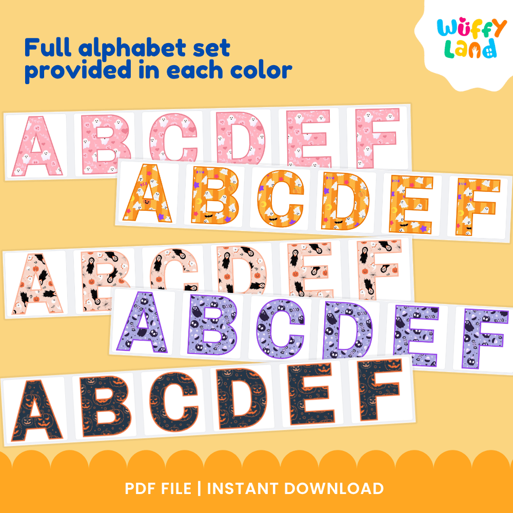 Halloween Alphabet Clip Art Letters Classroom Decor Bulletin Board Graphics