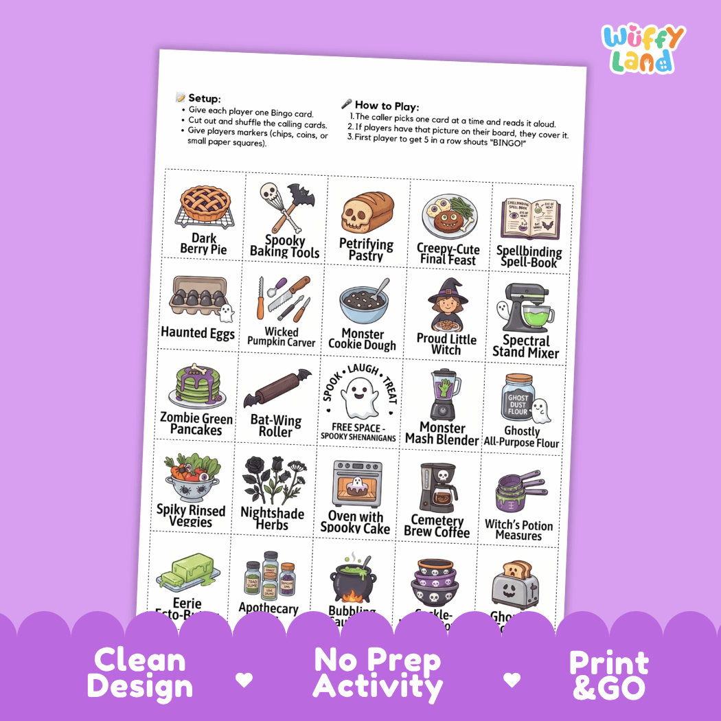 Halloween BINGO Games Printable Activity