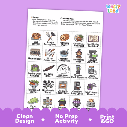 Halloween BINGO Games Printable Activity