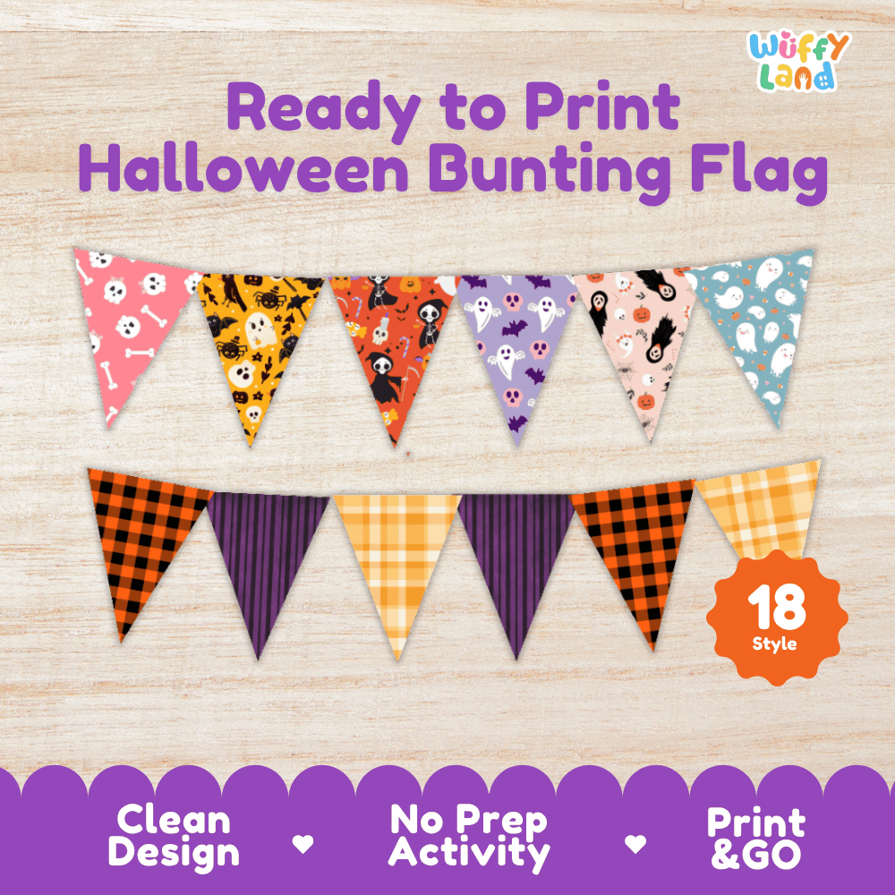 Halloween Bunting Flag Classroom Decor Fall Banner Printable
