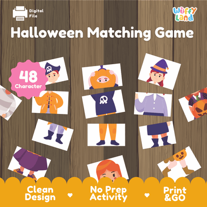 Halloween Matching Game Activity Cards