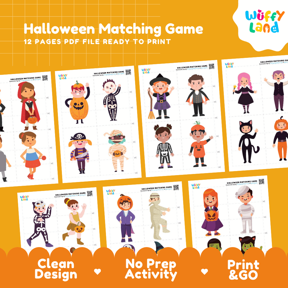 Halloween Matching Game Activity Cards