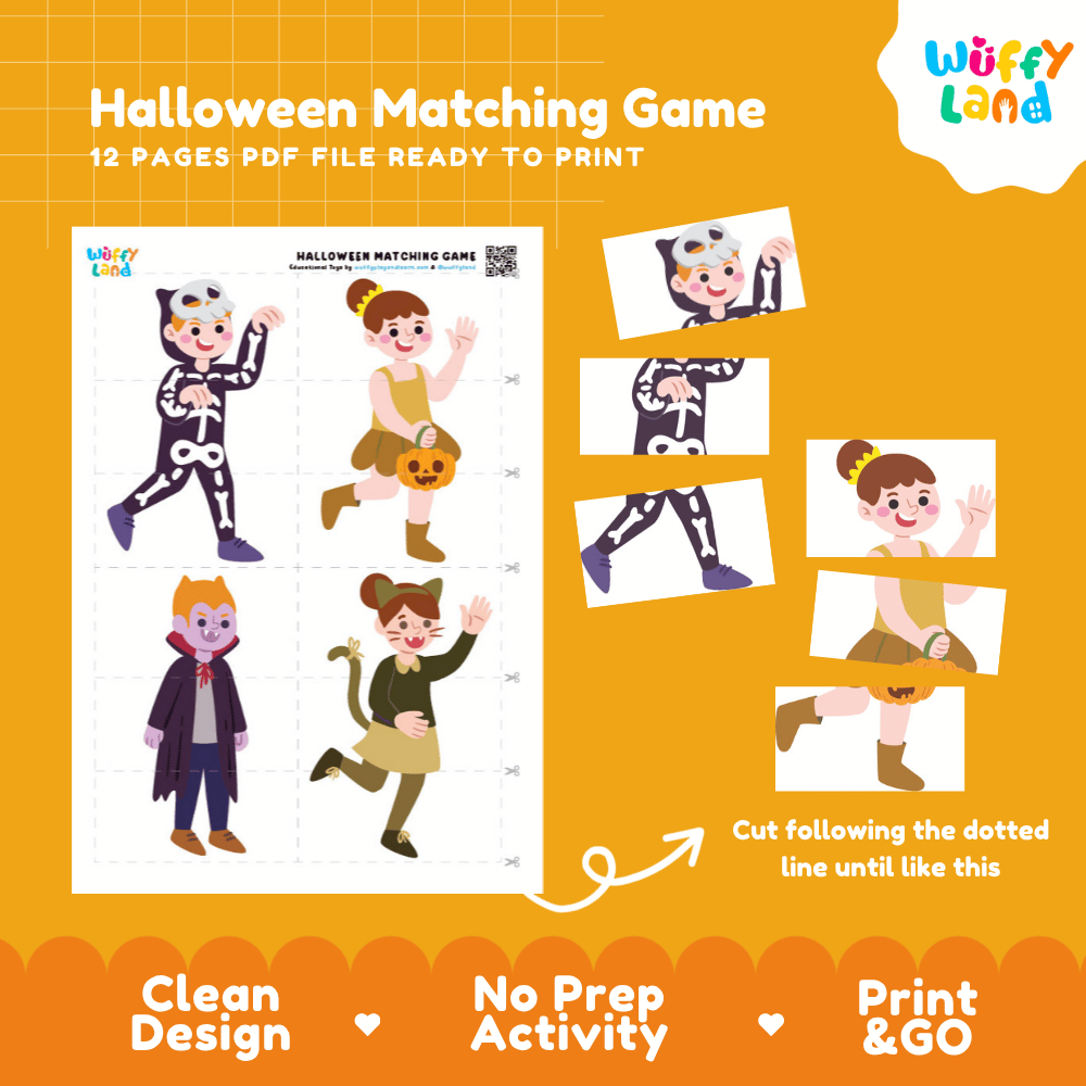 Halloween Matching Game Activity Cards