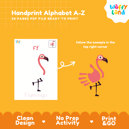 Handprint Alphabet A-Z Art Craft Worksheets