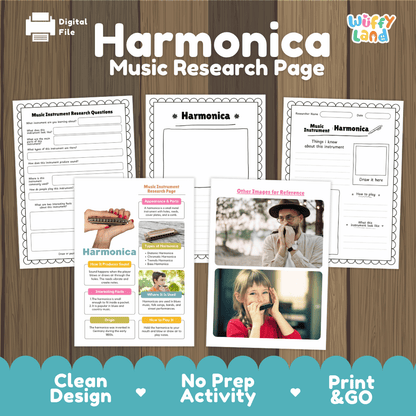 Harmonica Music Research Page Worksheets