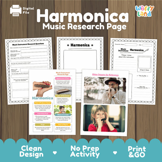 Harmonica Music Research Page Worksheets