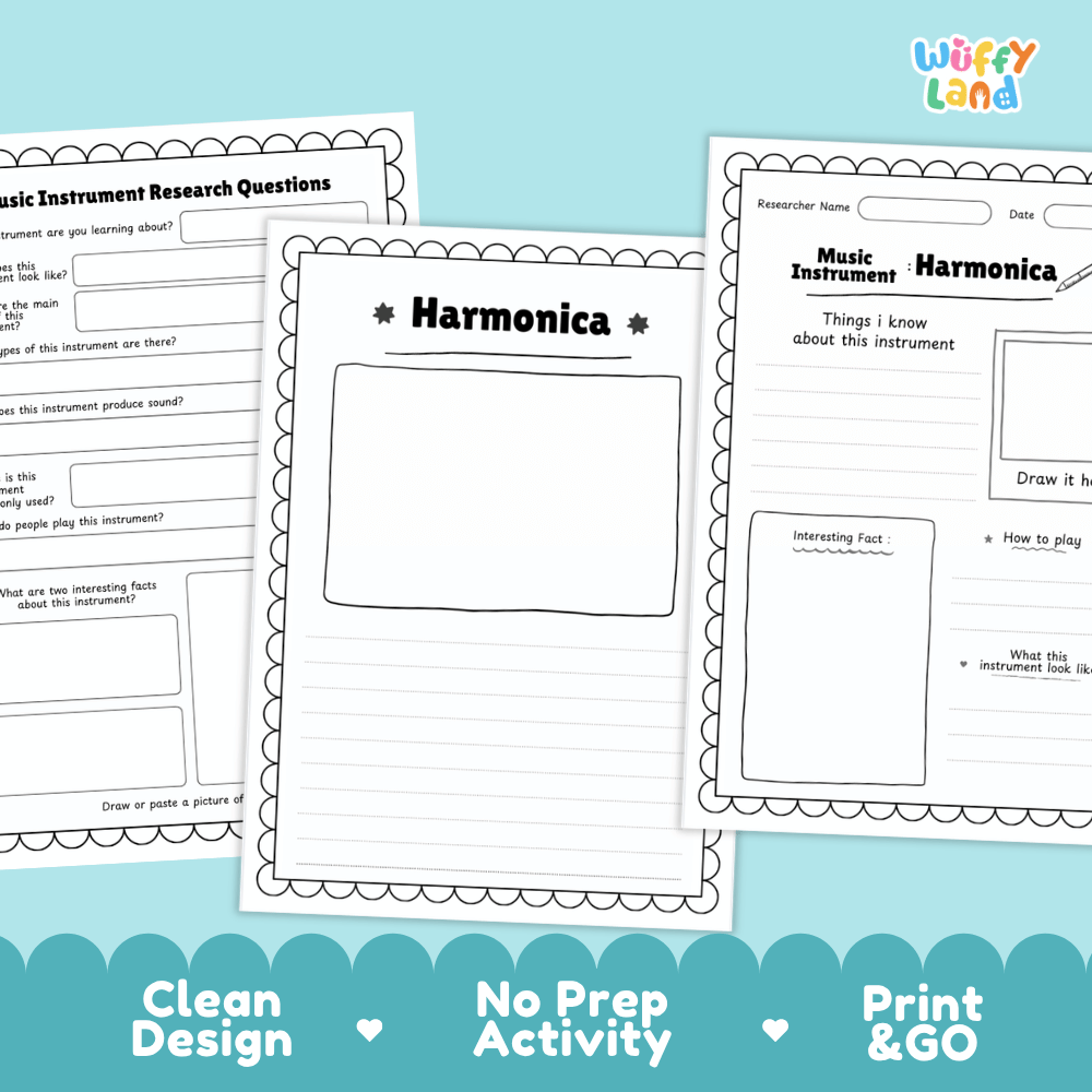 Harmonica Music Research Page Worksheets