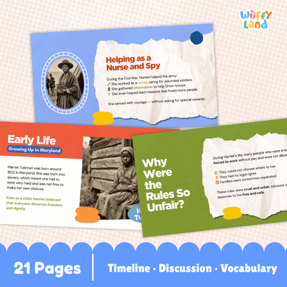 Harriet Tubman Kid-Friendly History Presentation PDF Slides