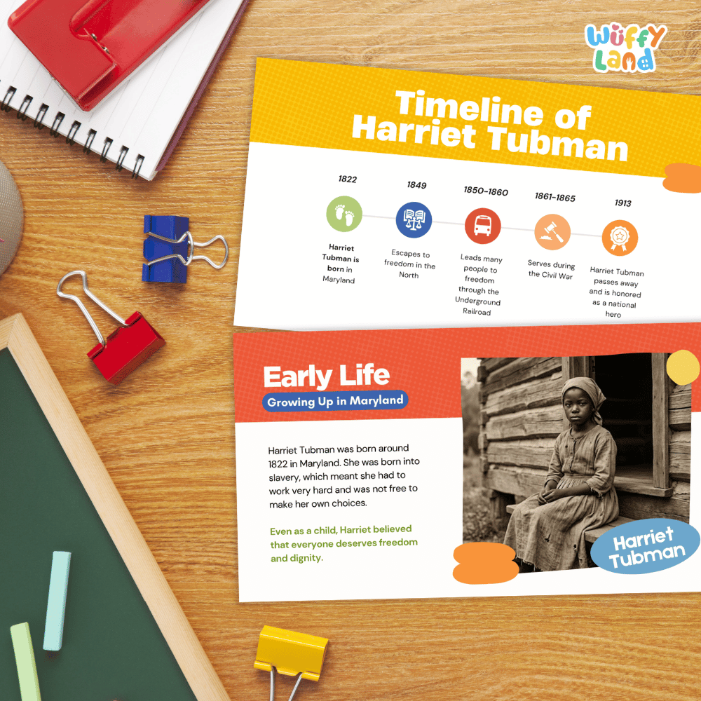 Harriet Tubman Kid-Friendly History Presentation PDF Slides