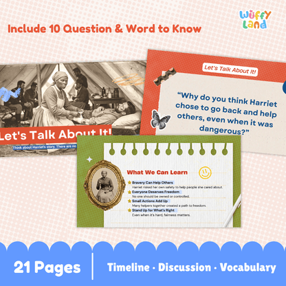 Harriet Tubman Kid-Friendly History Presentation PDF Slides