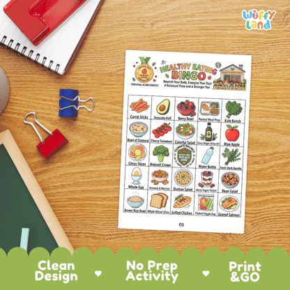Healthy Eating BINGO Games Printable Nutrition and Food Activity Cards