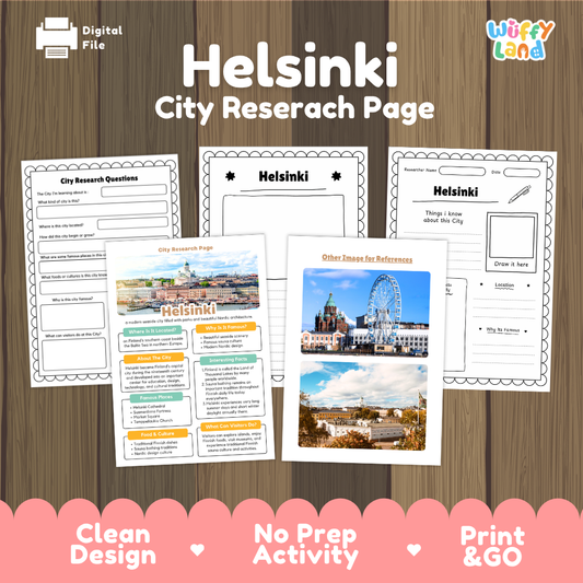 Helsinki Finland City Research Project Activity Worksheets and Fact Sheet