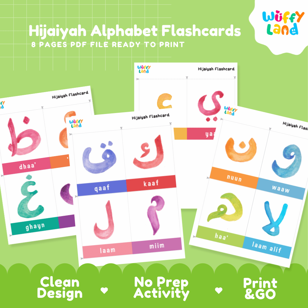 Hijaiyah Flashcards Printable Arabic Alphabet Cards