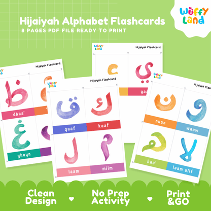 Hijaiyah Flashcards Printable Arabic Alphabet Cards