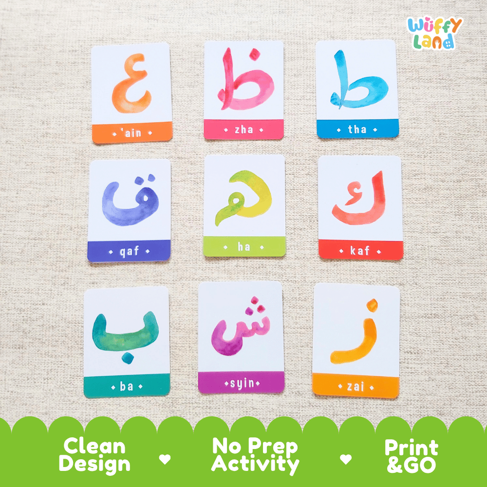 Hijaiyah Flashcards Printable Arabic Alphabet Cards